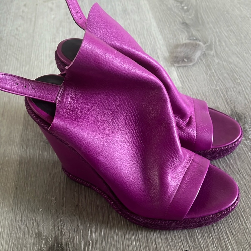 Balenciaga purple leather wedge sandal, excellent condition. ( no box/dustbag)